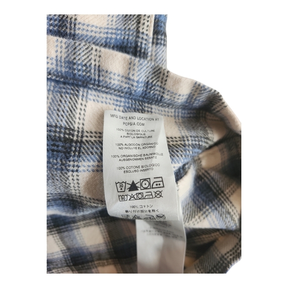 Patagonia Men's XL Blue & Cream Plaid Organic Cotton Shirt – Button-Up, Outdoor - Picture 9 of 11